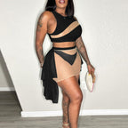 Women's Lace Mesh Three-Piece Set