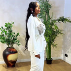 Women's Drawstring Shirt Set