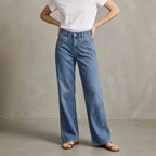 Simple All Match Three Color Slimming Loose Straight Washed Women Denim Pants