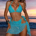 Blue One-piece Swimwear