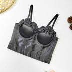 's Niche Satin Floral Spaghetti Straps Outerwear Underwear Free