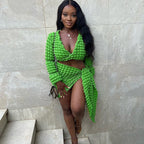 Women's Streetwear Hollow Out Cutout Dress Two-Piece Set