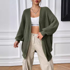 Women Coat Clothing Simple Casual Cardigan Autumn Winter Solid Color Sweater Coat