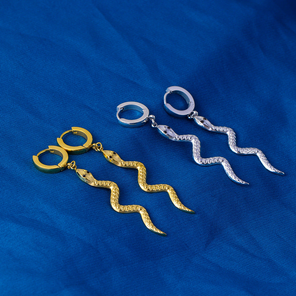 Snake Shaped Drop Earrings