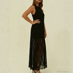 Women's Plus Size Lace-Trim Sleeveless Dress
