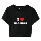 Women’s I Love Bad Boys Graphic T Shirt