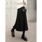 Fall Winter Knitted Umbrella High Waist A Line Large Skirt