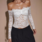 White Off-Shoulder Lace Top