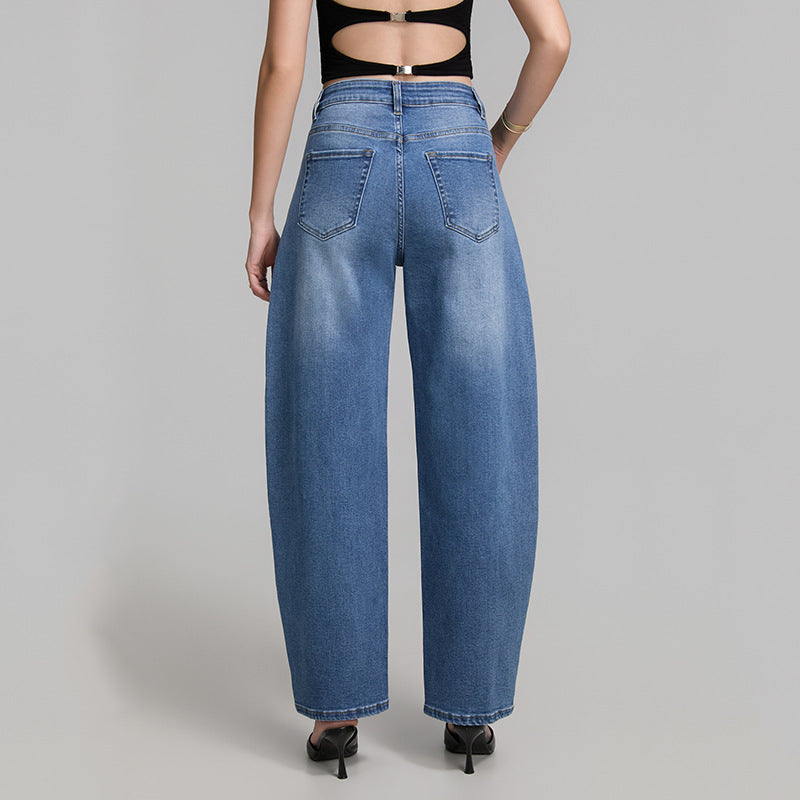 Women's Light Blue Wide-Leg Jeans