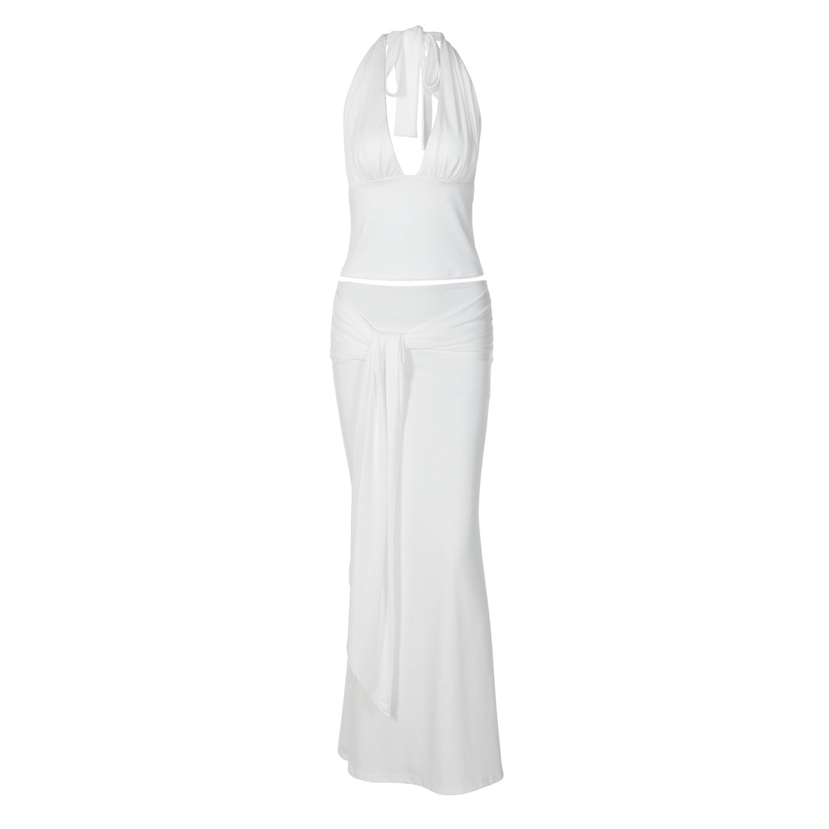Women's Halter Top & Ribbon Skirt Set