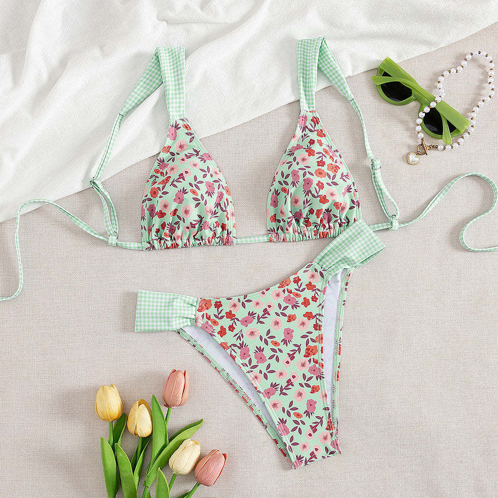Split Printed Bikini Swimwear