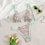 Split Printed Bikini Swimwear