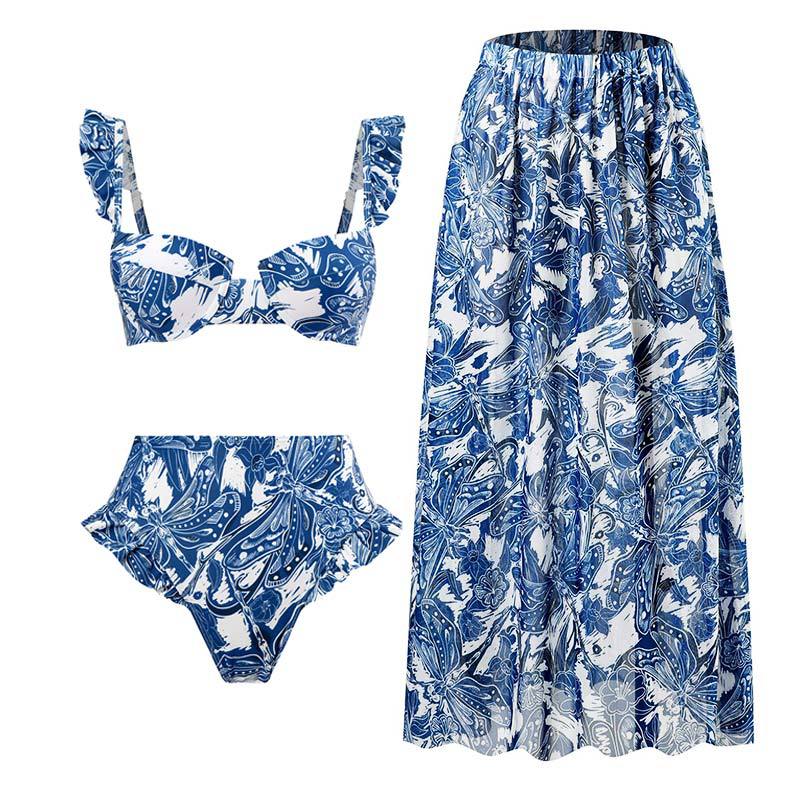 Retro Split One-piece Swimwear