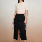 Women's Slit Denim Midi Dress