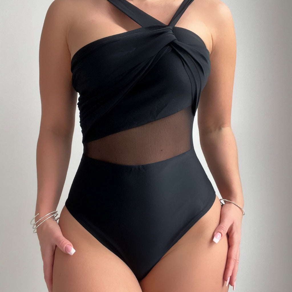Solid Color One-piece Swimwear
