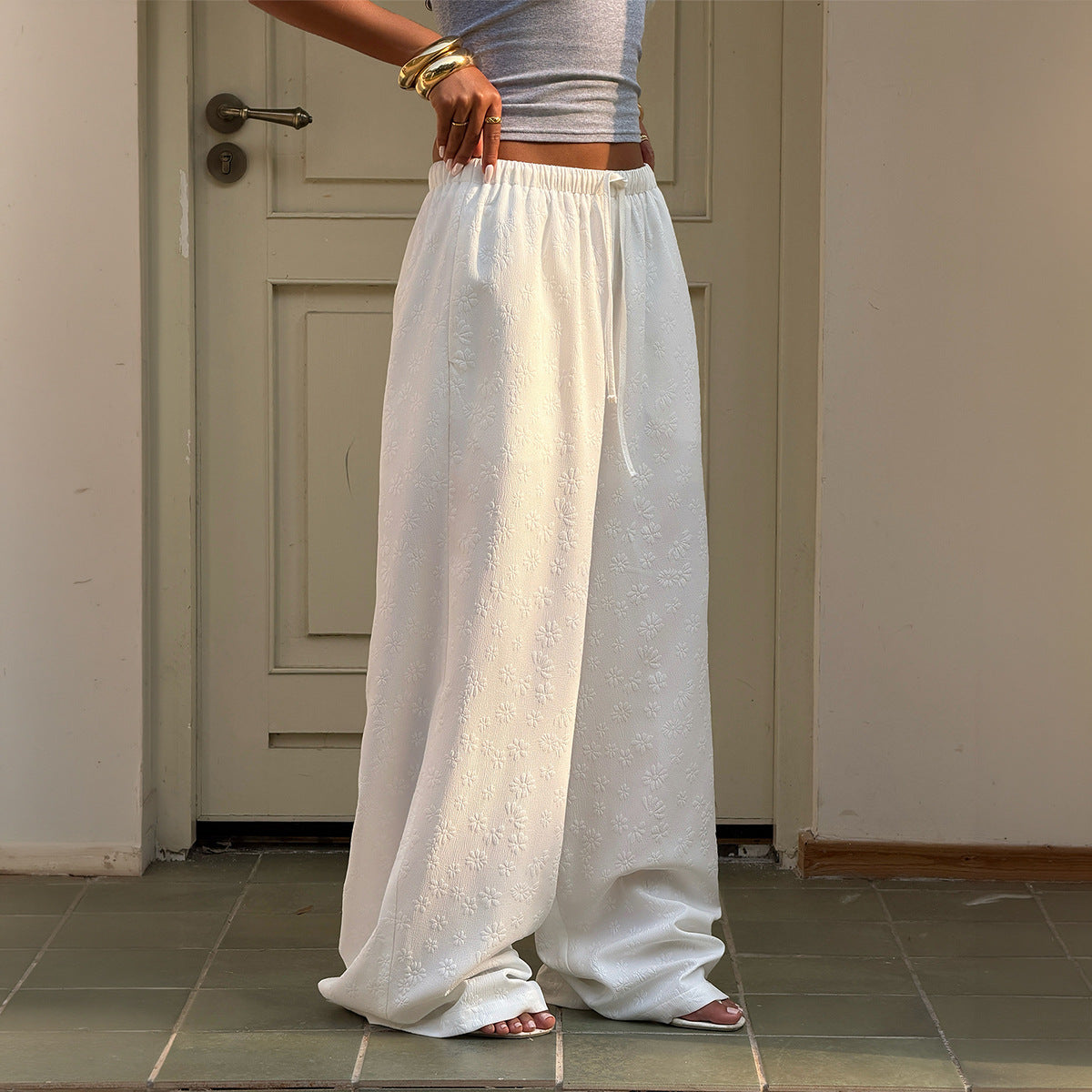 Women Clothing Spring Summe Vacation Office Casual All Matching Simple Trousersr