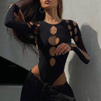 Autumn Hollow Out Slim Fit Jumpsuit
