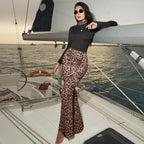 Women's French Autumn Winter Printing Slim Fitting Cool Leopard Print