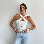 Women's Halter Cutout Tapered Jumpsuit