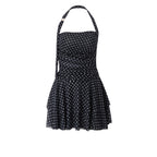 Women's Polka Dot Halter Mini Dress
