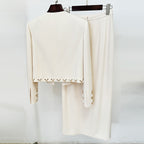 Women's Star Heavy Industry Beads Jacket and Skirt Two-Piece Set