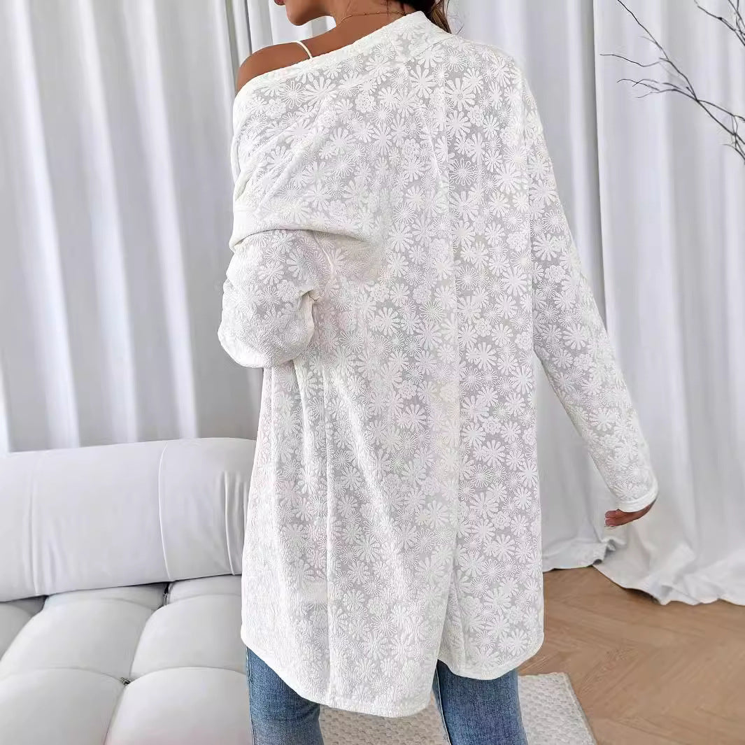 Long Jacquard Cardigan Coat