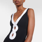Black White One-piece Swimwear