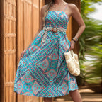 Ethnic Printing Slip Dress