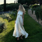 Women's Halter Polka-Dot Satin Maxi Dress