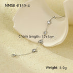 NMSB-E139-4 Steel Color White Diamond