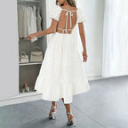 Bubble Waist Slimming A line Large Swing Mid Length Women Clothing