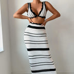 Striped Texture Bikini Swimwear