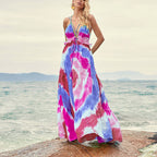 Spring Summer Tie Dye Gradient Slanted Stripe Horizontal Pattern Printing Slip