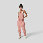 Women’s Pleated Ankle-Tie Suspender Jumpsuit