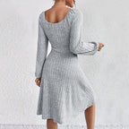 Minimalist Design Dress Casual All Matching High Waist A Line Dress