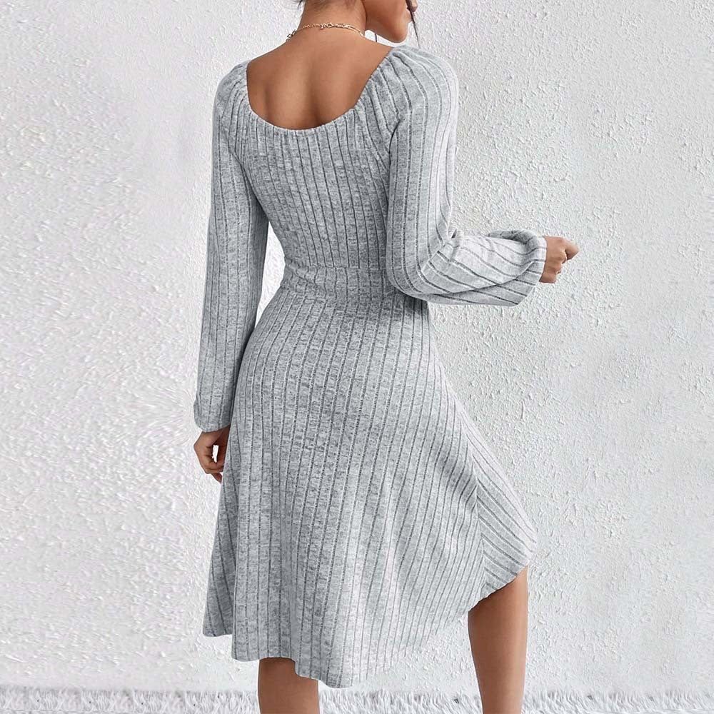 Minimalist Design Dress Casual All Matching High Waist A Line Dress