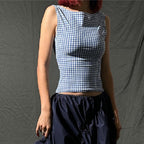 Women's Houndstooth Bow Vest Top