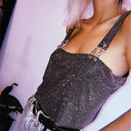 Keychain Camisole Tube Top Backless Spaghetti Straps Cropped