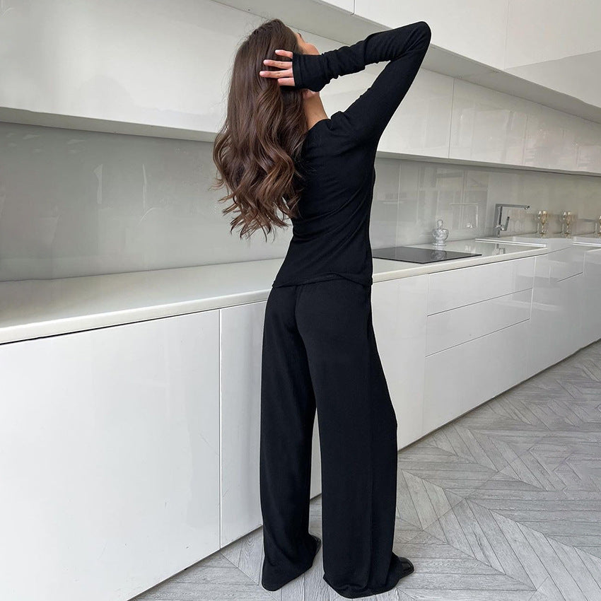 Autumn Black Pajamas Lingerie