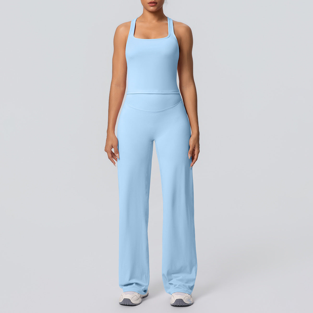 Women's Brushed Knit Sports Vest & Straight-Leg Pants Set