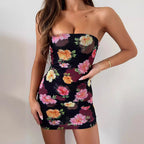 Tube Top Cinched Waist Dress