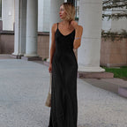 Women's Satin Backless Dress