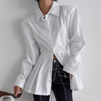 Women's Cotton Lace-Up Lace Shirt