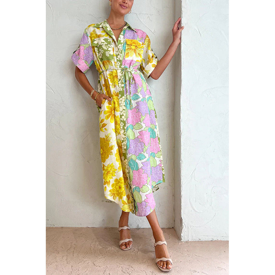 Women's Lace-Up Pocket Dress