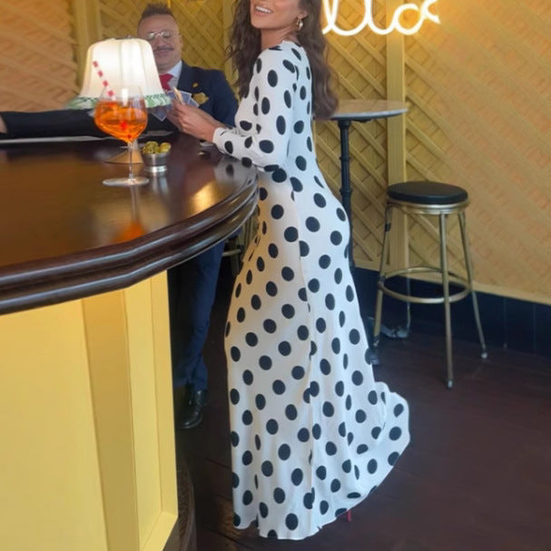 Polka-Dot A-Line Dress