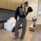 Women's Printed Hooded Zip-Up Sweater