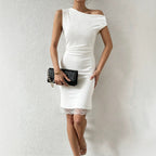 Women's One-Shoulder Lace Bodycon Dress