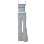 Lace Camisole and Flare Pants Two-Piece Set