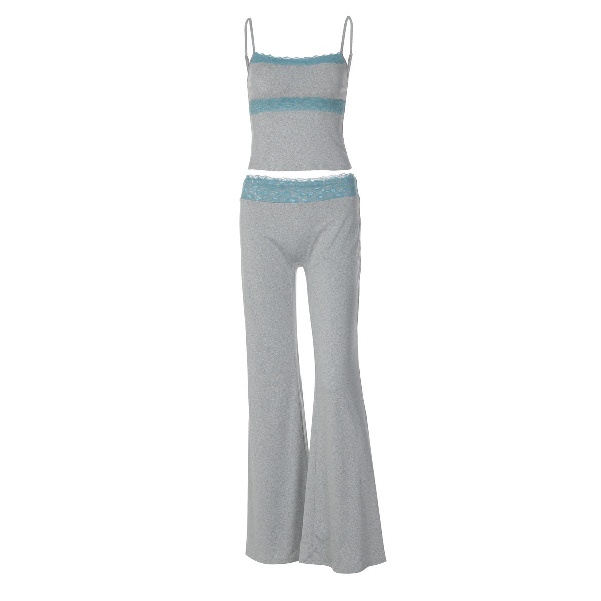 Lace Camisole and Flare Pants Two-Piece Set