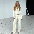 Women's Knitted Cardigan Winter Lazy Long Sleeve Low Waist Sweater Two